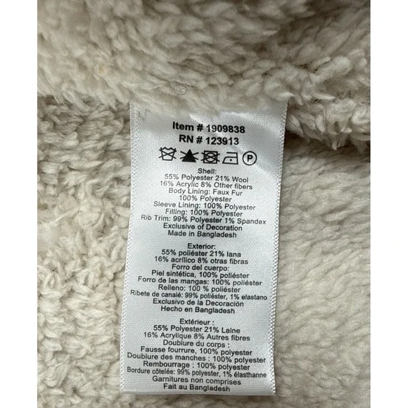 Jachs New York Wool Blend Sherpa Lined Jacket Mens Large Navy Plaid Insulated - Picture 10 of 12